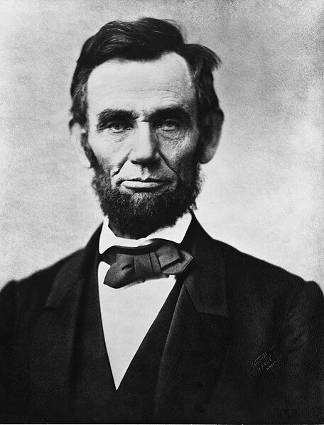 Retrato de Abraham Lincoln, um dos presidentes dos Estados Unidos.