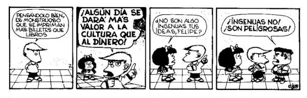 Tirinha da Mafalda.