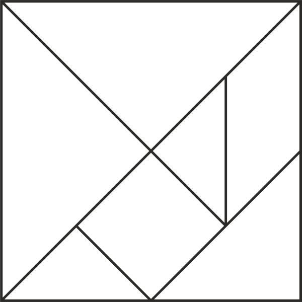 Tangram em branco para imprimir e colorir.