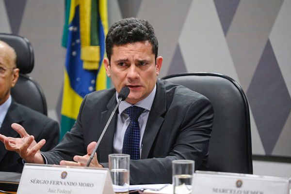 Sergio Moro discursando durante a Operação Lava Jato.