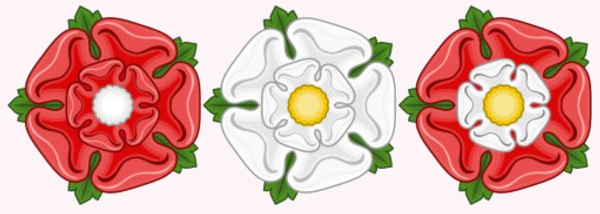 Três rosas que representam a origem da Dinastia Tudor.