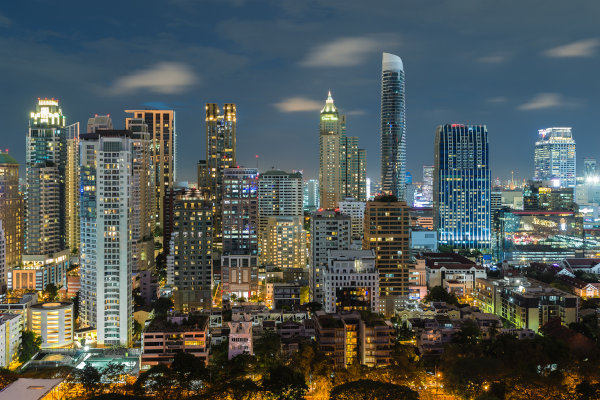 Bangok, capital da Tailândia, um exemplo de paisagem cultural, que se difere da paisagem natural.