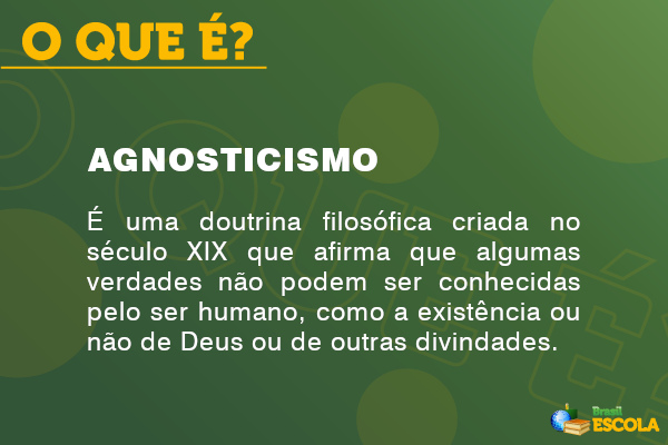 Imagem explicando o que é agnosticismo. Imagem explicando o que é agnosticismo.