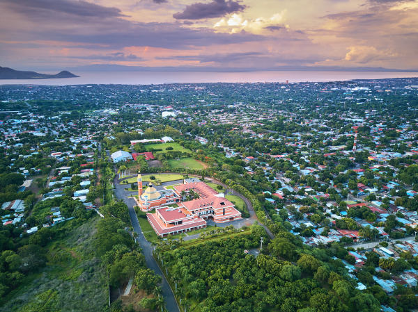 Vista aérea de Manágua, capital da Nicarágua.