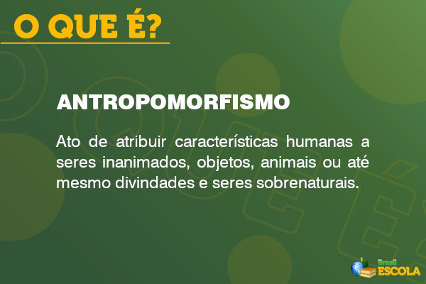 Conceito de antropomorfismo em fundo verde.