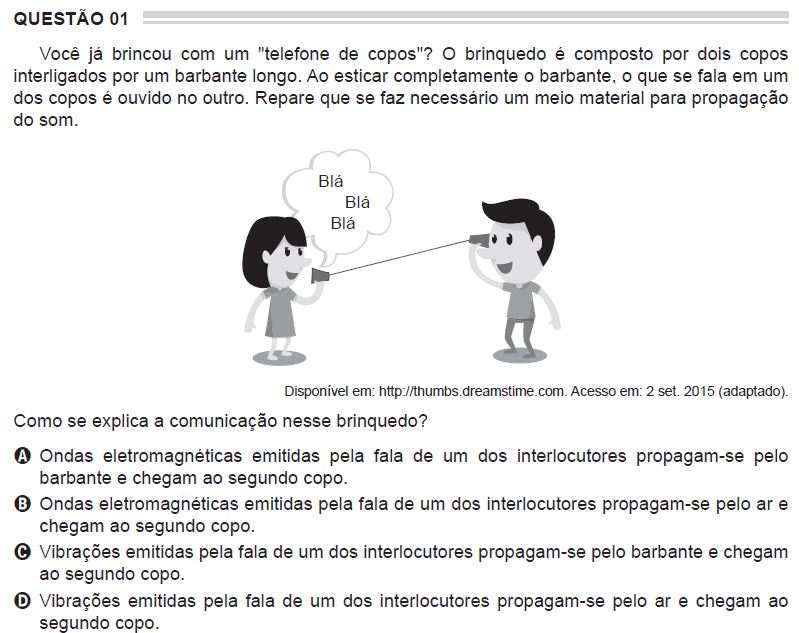 Questão do Encceja de Ciências da Natureza
