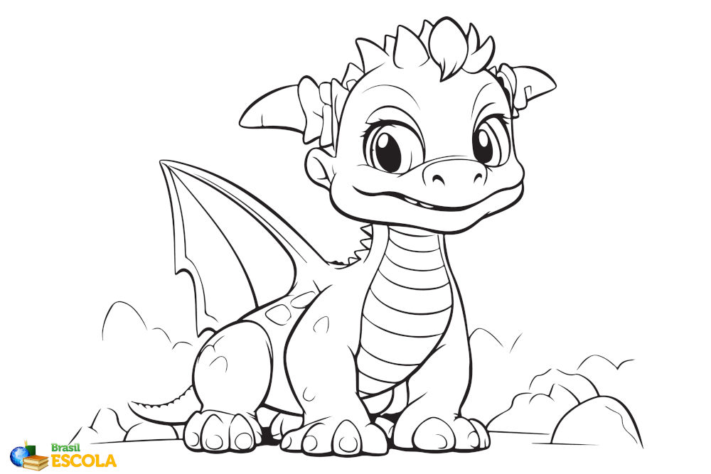 Desenho para colorir dragão