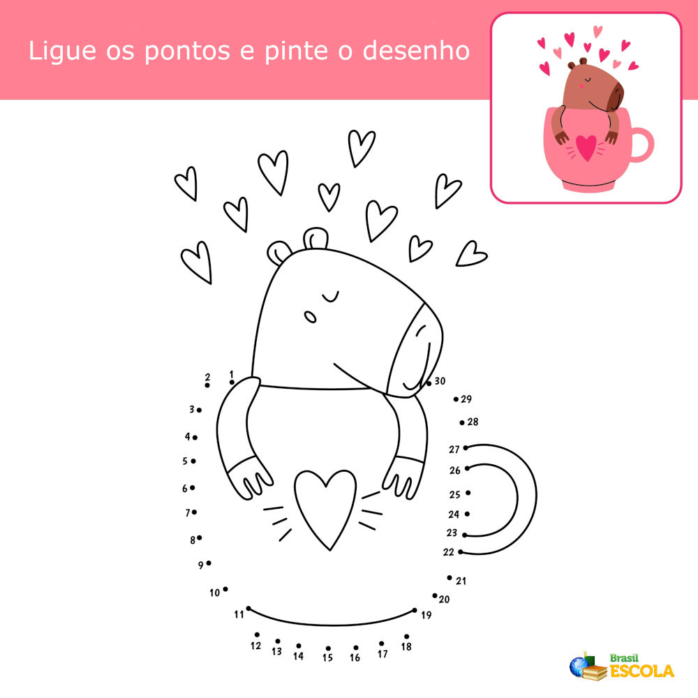 Desenho para colorir capivara no caneco