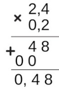 Multiplicação com números decimais.