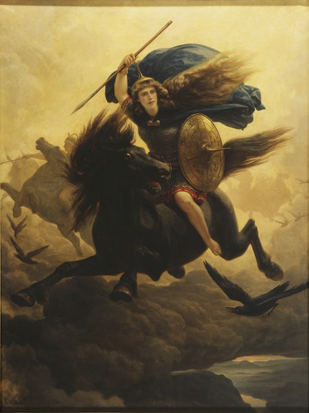 "Valkyrie", pintura de Peter Arbo (1865) que representa uma valquíria.
