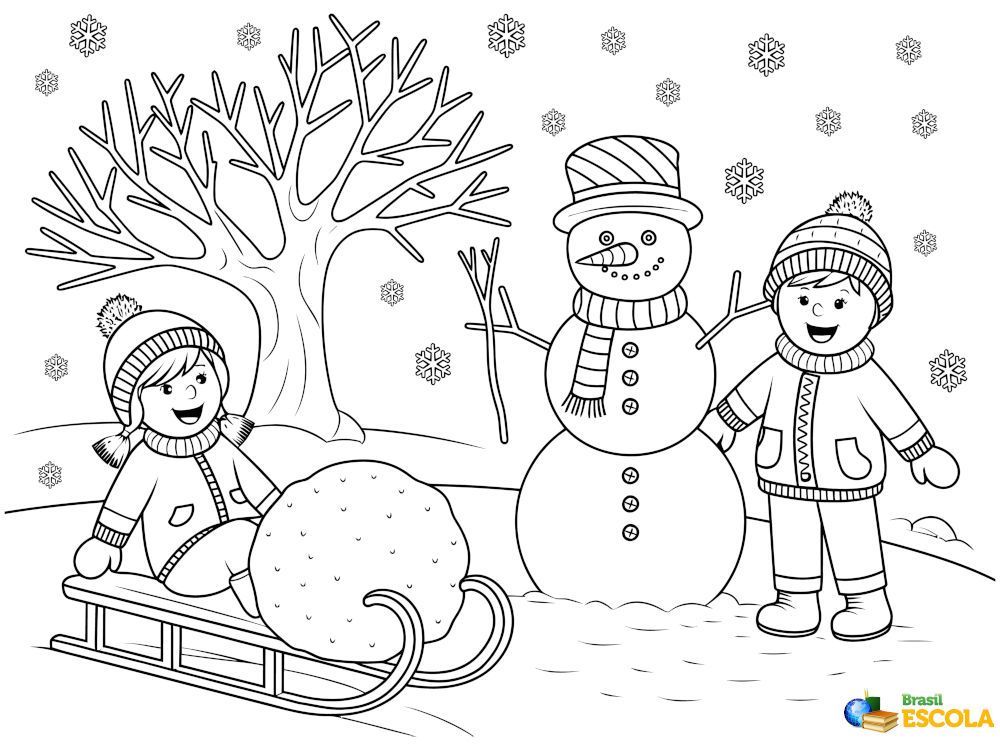 Desenho para colorir boneco de neve