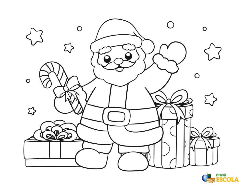 Desenho para colorir papai noel