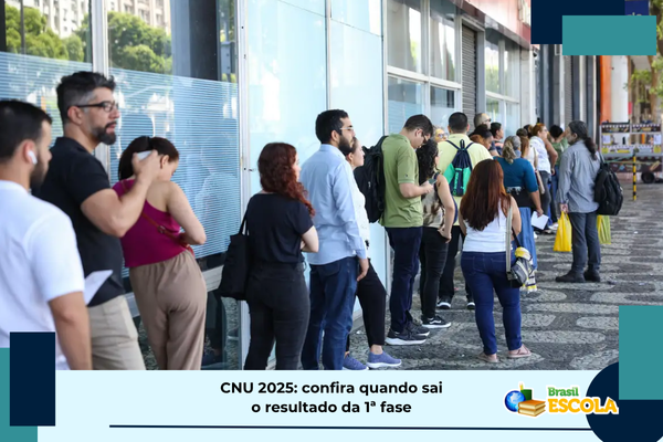 CNU 2025 !ª fase resultado quando sai Foto de pessoas na fila para entrar no local de prova da 1ª fase do CNU 2025
