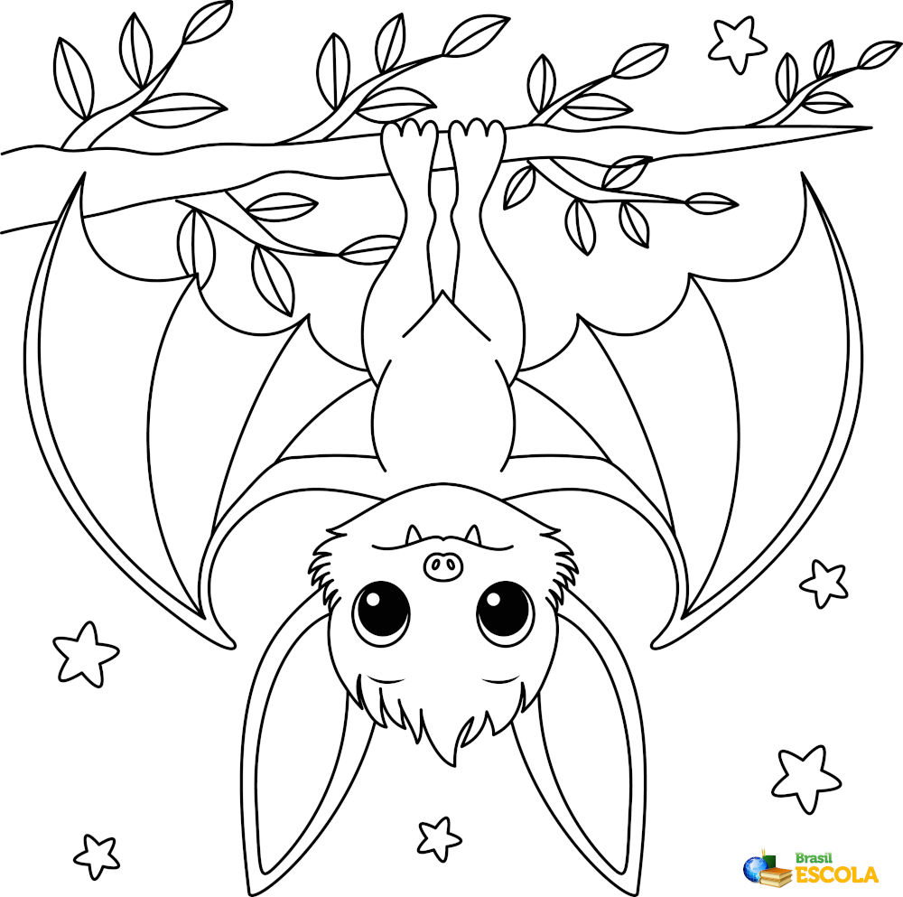 Desenho para colorir morcego