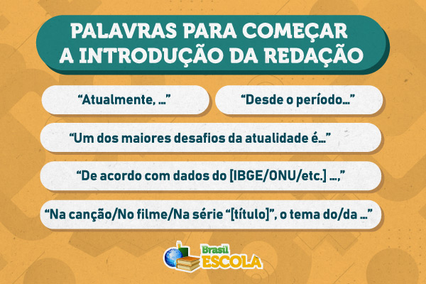 Palavras para começar a introdução da redação. [imagem_principal]