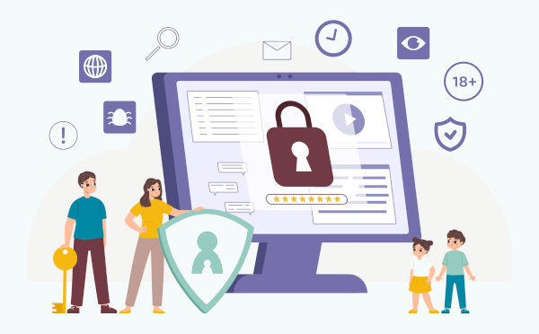 Ilustração representativa da ideia de proteção de crianças e de adolescentes na Internet, uma alusão ao ECA Digital (Lei Felca).