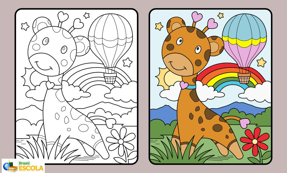 Desenho de girafa para colorir