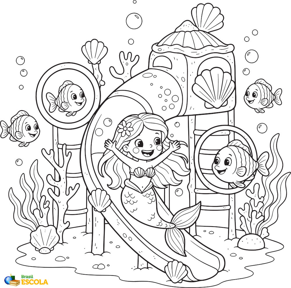 desenho de sereia para pintar