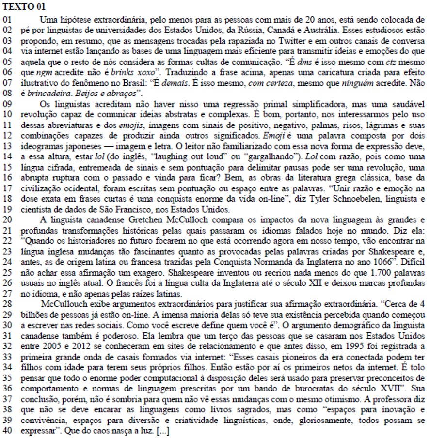 Texto “O idioma dos ‘netos da internet’ em questão da UFC sobre termo integrante da oração.