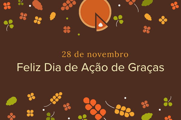Cartão comemorativo do Dia de Ação de Graças.