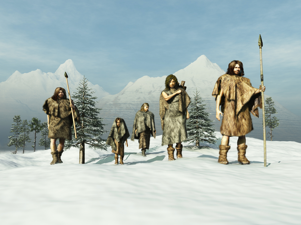 Representação gráfica do Homo sapiens durante a última era do gelo.