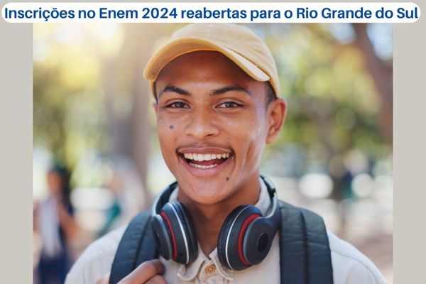 Grupo de alunos em alusão ao mutirão de inscrições no Enem 2024 do Rio Grande do Sul