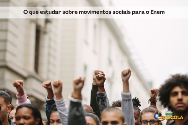 Pessoas com punhos cerrados levantados. Texto O que estudar sobre movimentos sociais para o Enem