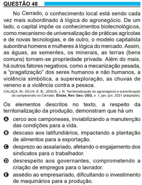 Questão 48 do Enem 2023 (Prova Azul) em texto com dicas de Geografia para o Enem.