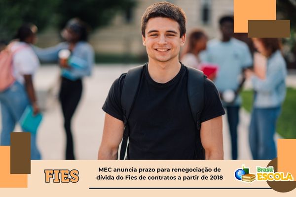 Renegociação de dívidas do Fies Estudante com mochila sorrindo
