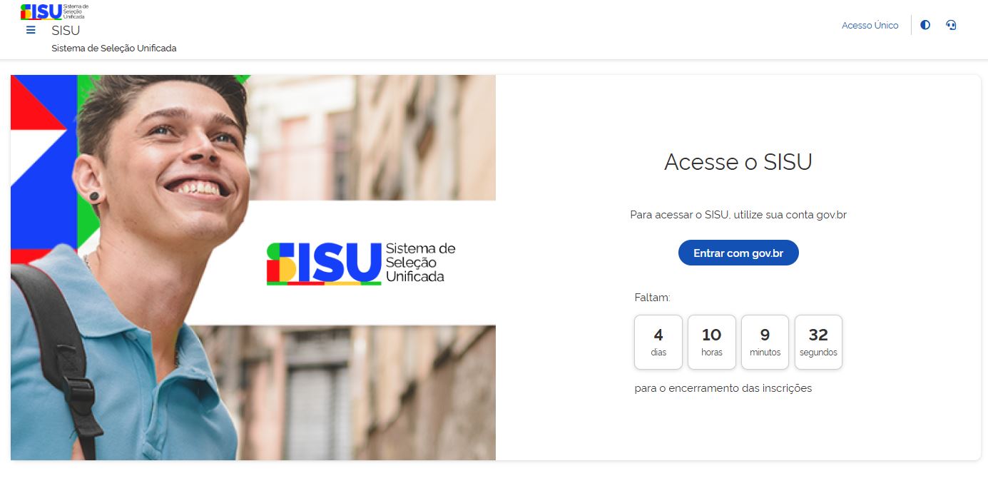 P&aacute;gina de inscri&ccedil;&atilde;o do SiSU