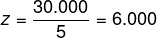  Cálculo para determinar o valor de z