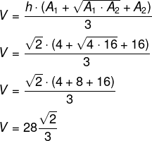 Calculando volume de tronco de pirâmide