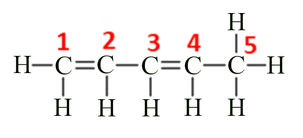 Enumeração de estrutura química de hidrocarboneto para identificar nome em questão da Unespar.