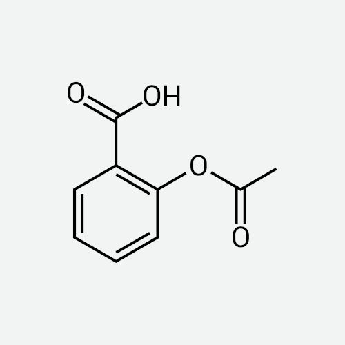 Estrutura plana do ácido acetilsalicílico em questão sobre funções orgânicas.