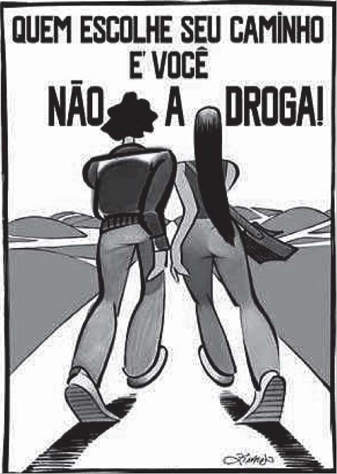 Cartaz de Ziraldo sobre uma campanha contra o uso de drogas