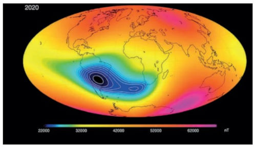 Anomalia Magnética no Sul e no Sudeste do Brasil em exercício de Física da Uefs sobre 3º ano do ensino médio.