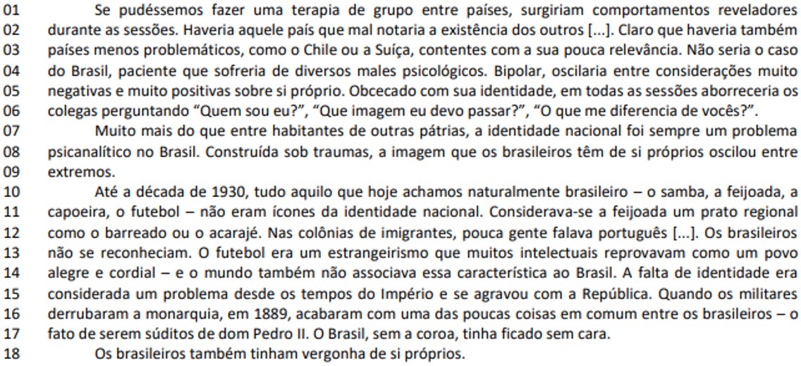 Texto “Guia politicamente incorreto da história do Brasil” em questão sobre palavras homônimas, homógrafas e homófonas.