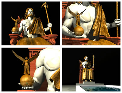 A Estátua de Zeus. Reprodução em 3D
