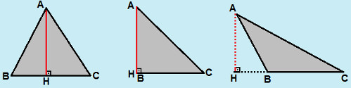 Encontrando a altura de triângulos diversos