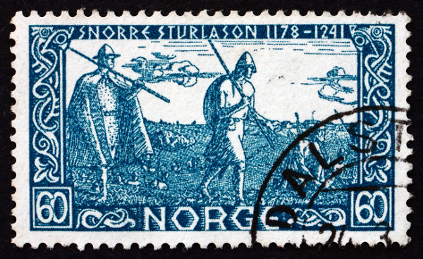 Selo norueguês em homenagem ao aniversário de 700 anos da morte de Snorri Sturluson **