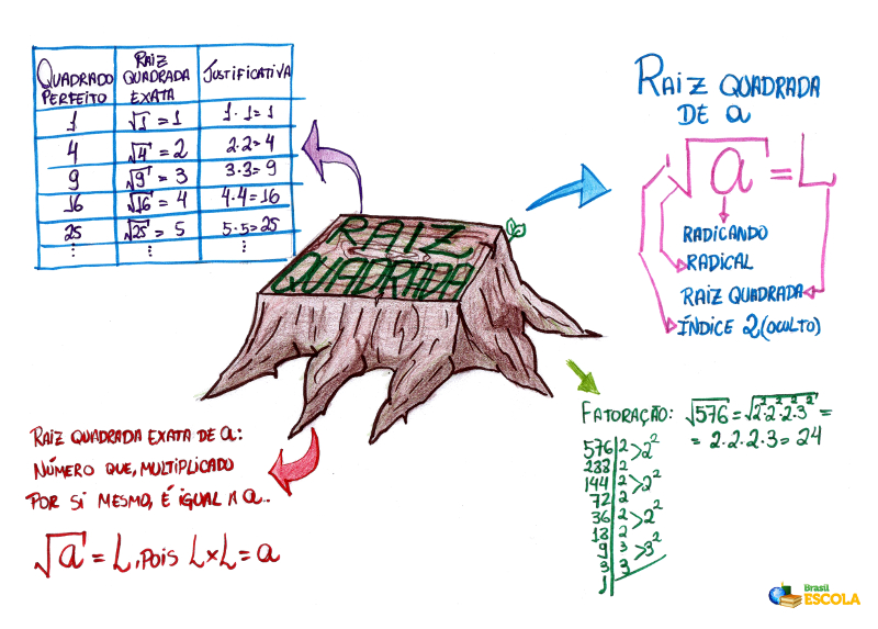 Calculo de quadrados e raizes quadradas