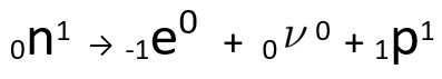 Equação representativa da transmutação do nêutron, segundo a hipótese de Fermi.