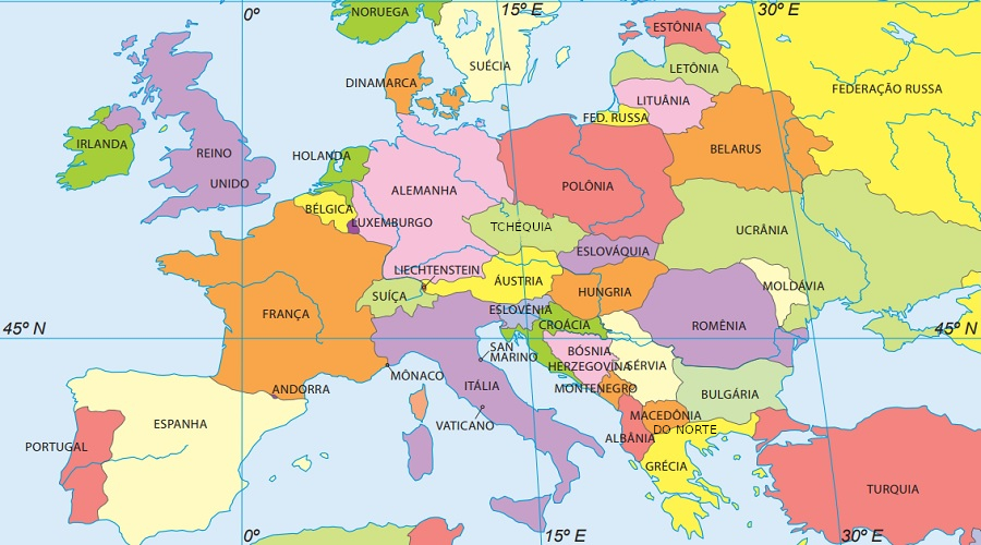 Europa Dados Regiões Mapa Economia Brasil Escola