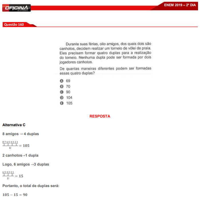 Questão 126 - Prova Amarela - Enem 2019 - Brasil Escola