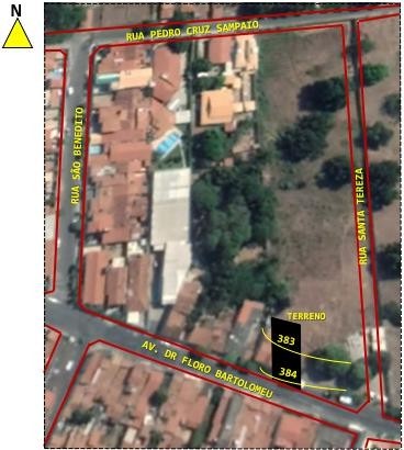 Fonte: Google Earth com modificações da autora, 2021.ÁREA DE INTERVENÇÃO