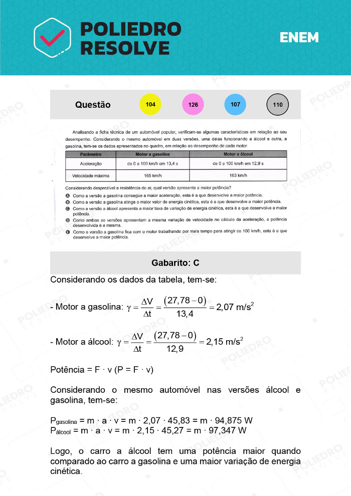 Questão 110 Prova Cinza Enem 2021 - Brasil Escola