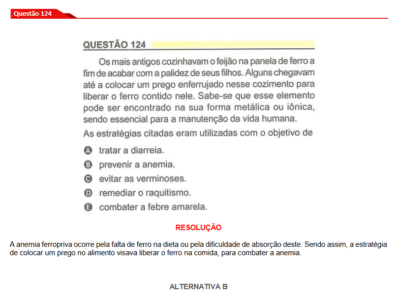 Um marceneiro esqueceu um pacote de pregos ao relento, Questão ENEM 2021 