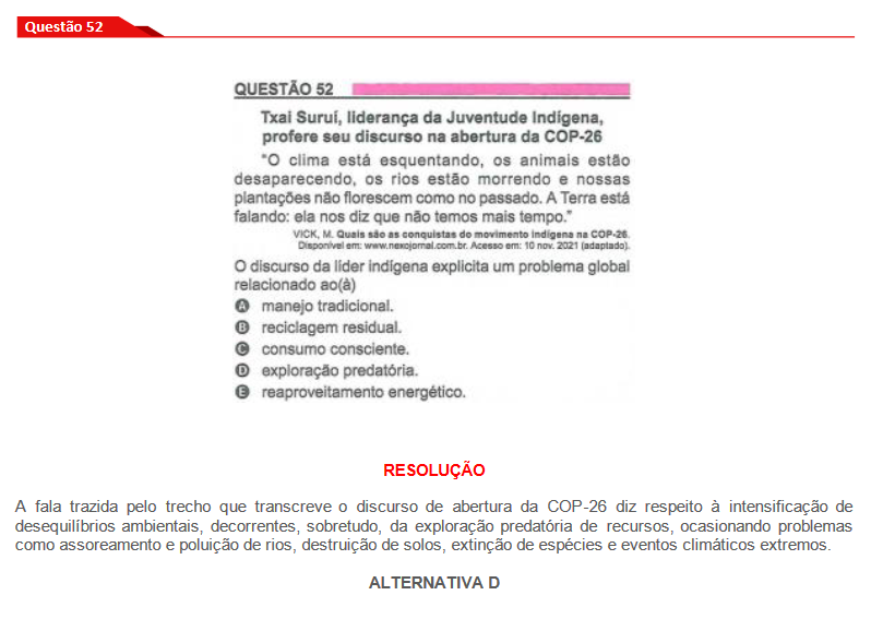 Questão 52 - Brasil Escola