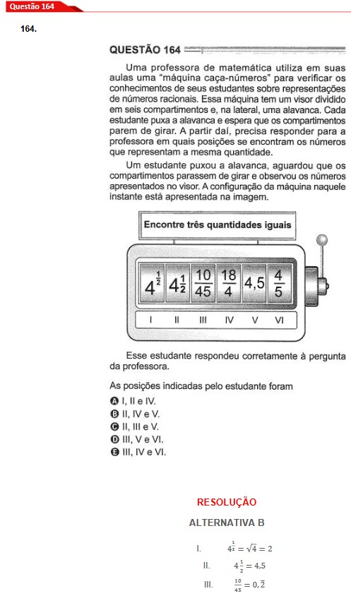 Questão 164 prova cinza Enem 2024