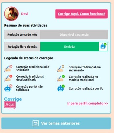 Página do Corrige aqui